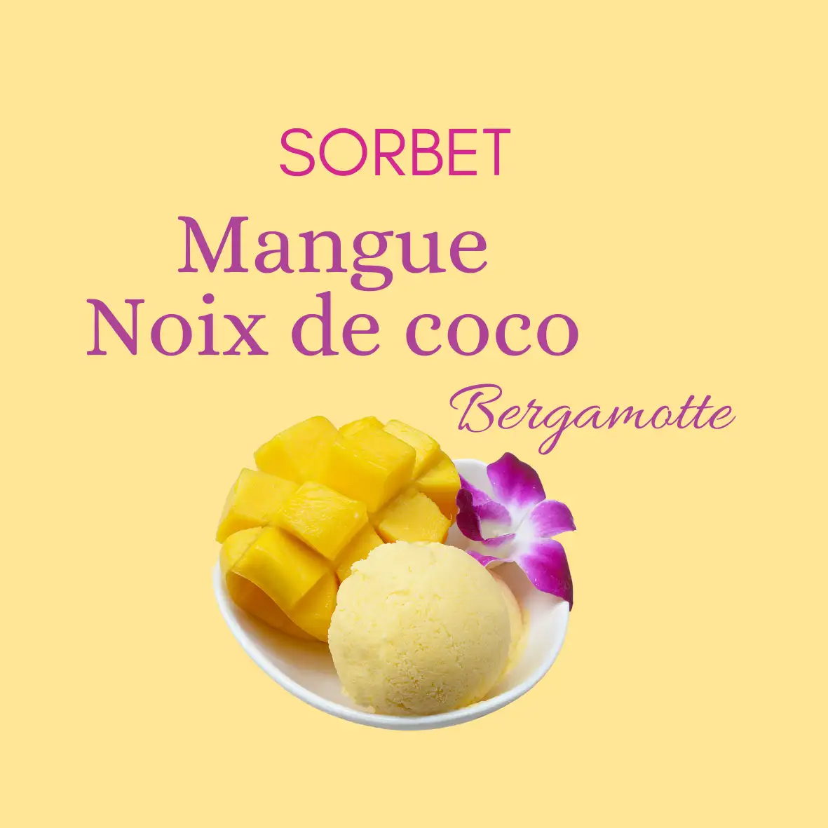 Sorbet mangue coco bergamotte