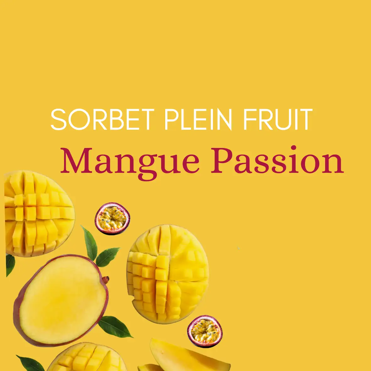 Sorbet plein fruit mangue passion